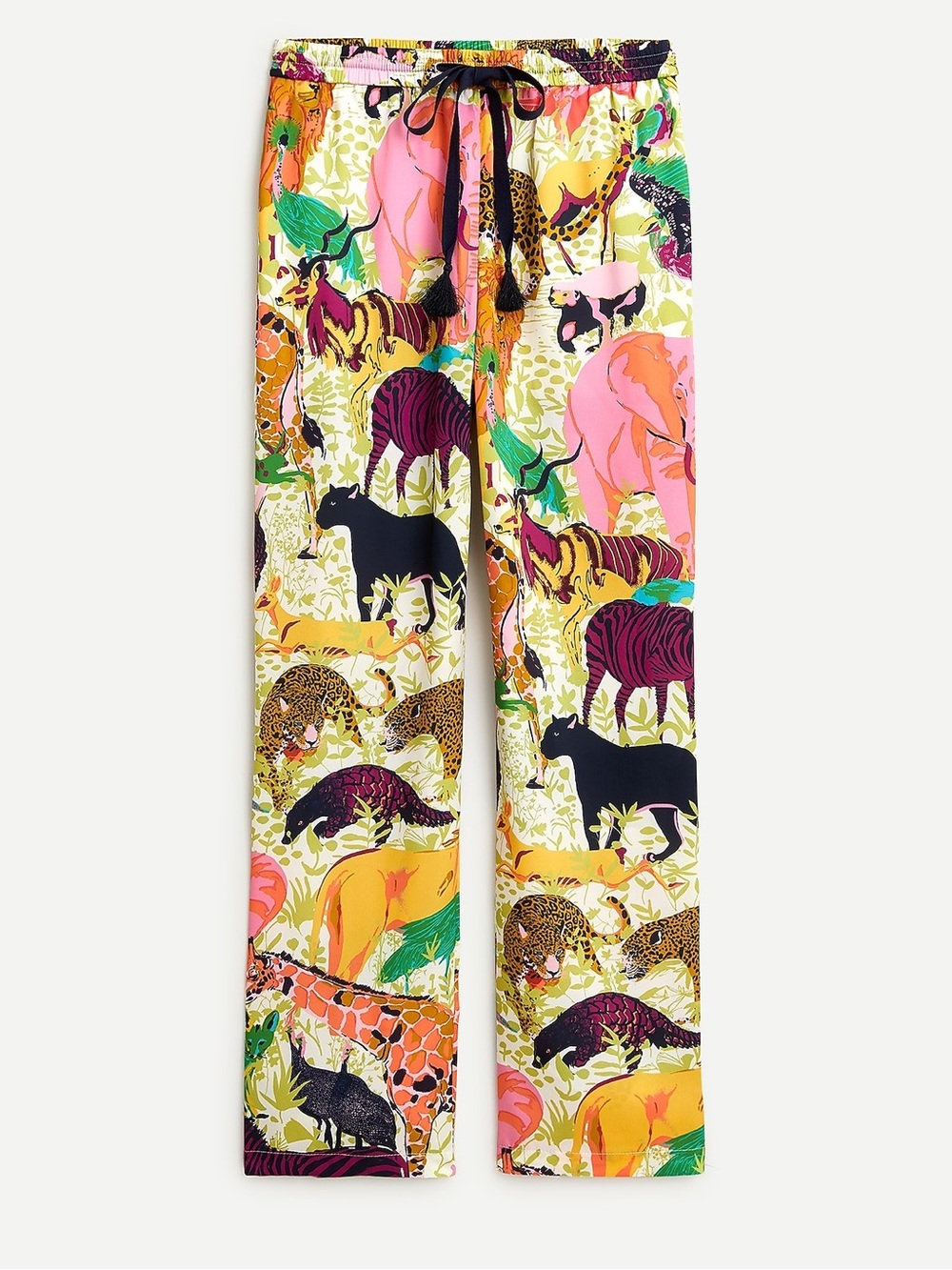 J.Crew Drapey Wide Leg Pants Ratti Safari Print Size 6